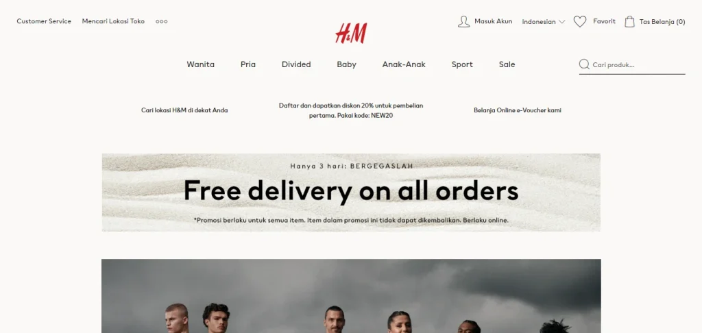 landing page h&m