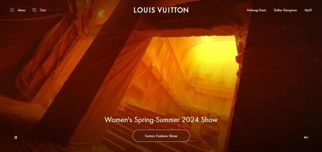 landing page produk fashion Louis Vuitton