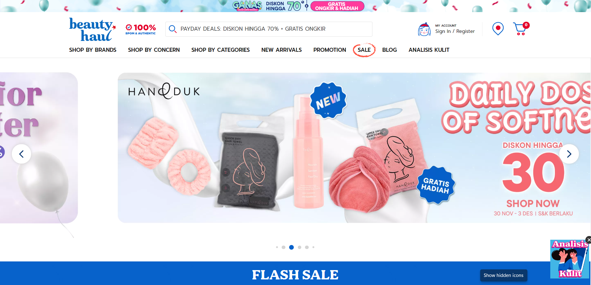 Landing page Kosmetik Beaty Haul