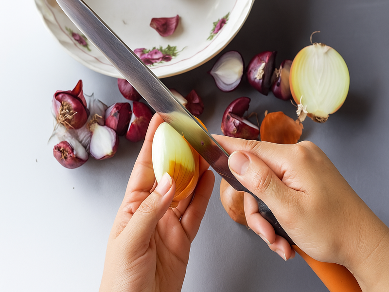 cara cepat mengupas bawang di dapur