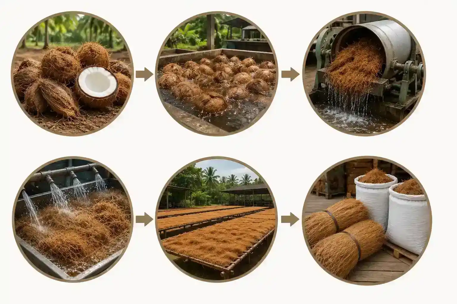 proses pembuatan serat kelapa